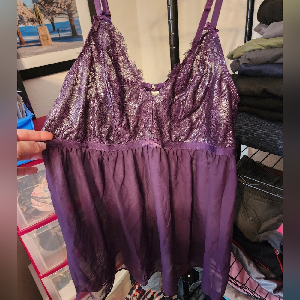 Lane Bryant Size 22/24 Sparkly Purple Lingerie